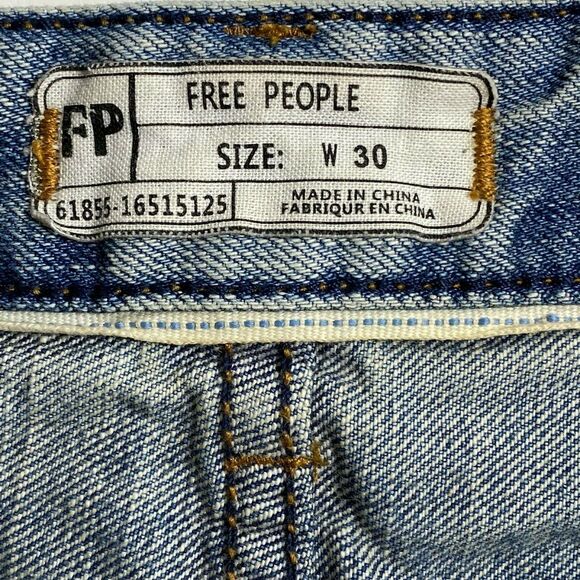 Free People Button Fly High Rise Jean Shorts Size 30 - Picture 4 of 6